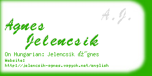 agnes jelencsik business card